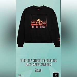 THE LIFE OF A SHOWGIRL IT'S FRIGHTENING BLACK CREWNECK SWEATSHIRT